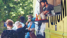 Food truck and customers